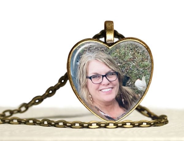 Custom Photo Necklace: Heart Pendant, Memorial Gift