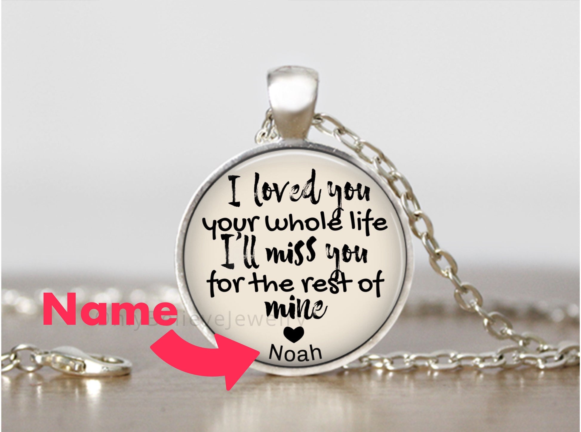 Memorial Necklace: Loss of Baby Sympathy Gift, Personalized Pendant