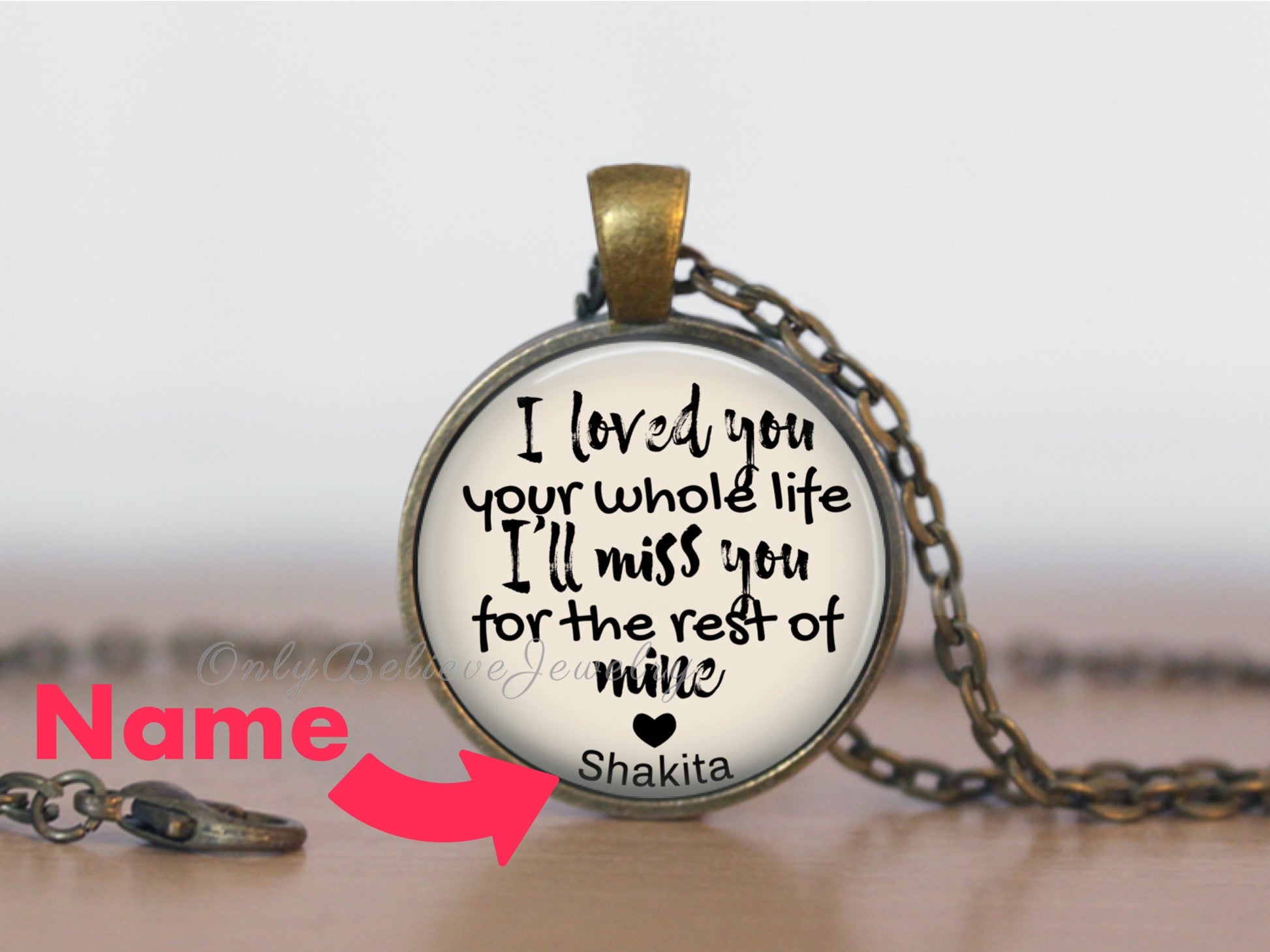 Memorial Necklace: Loss of Baby Sympathy Gift, Personalized Pendant