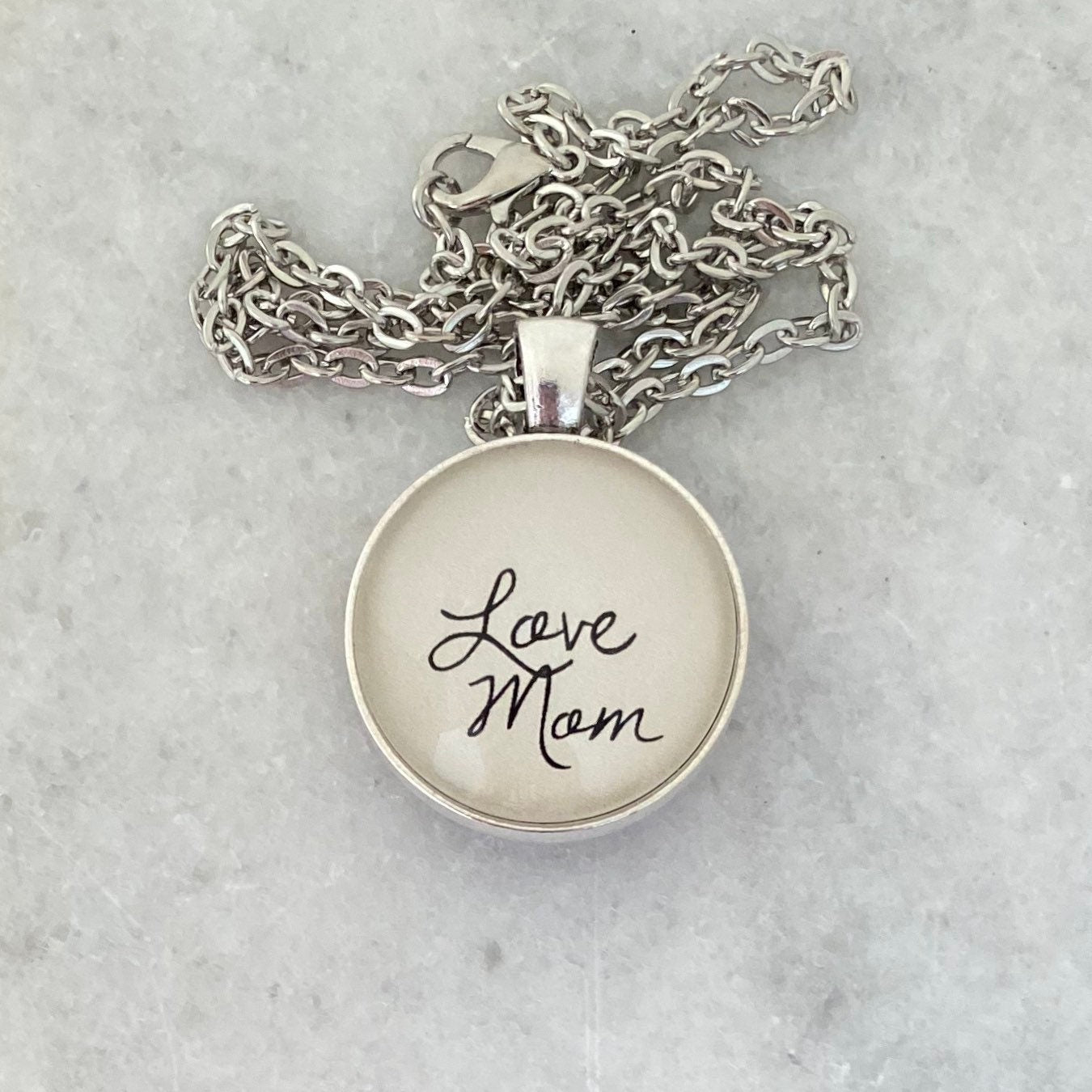 Memorial Photo Necklace: Two-Sided Pendant with I Only Miss You Quote, Gried Gift