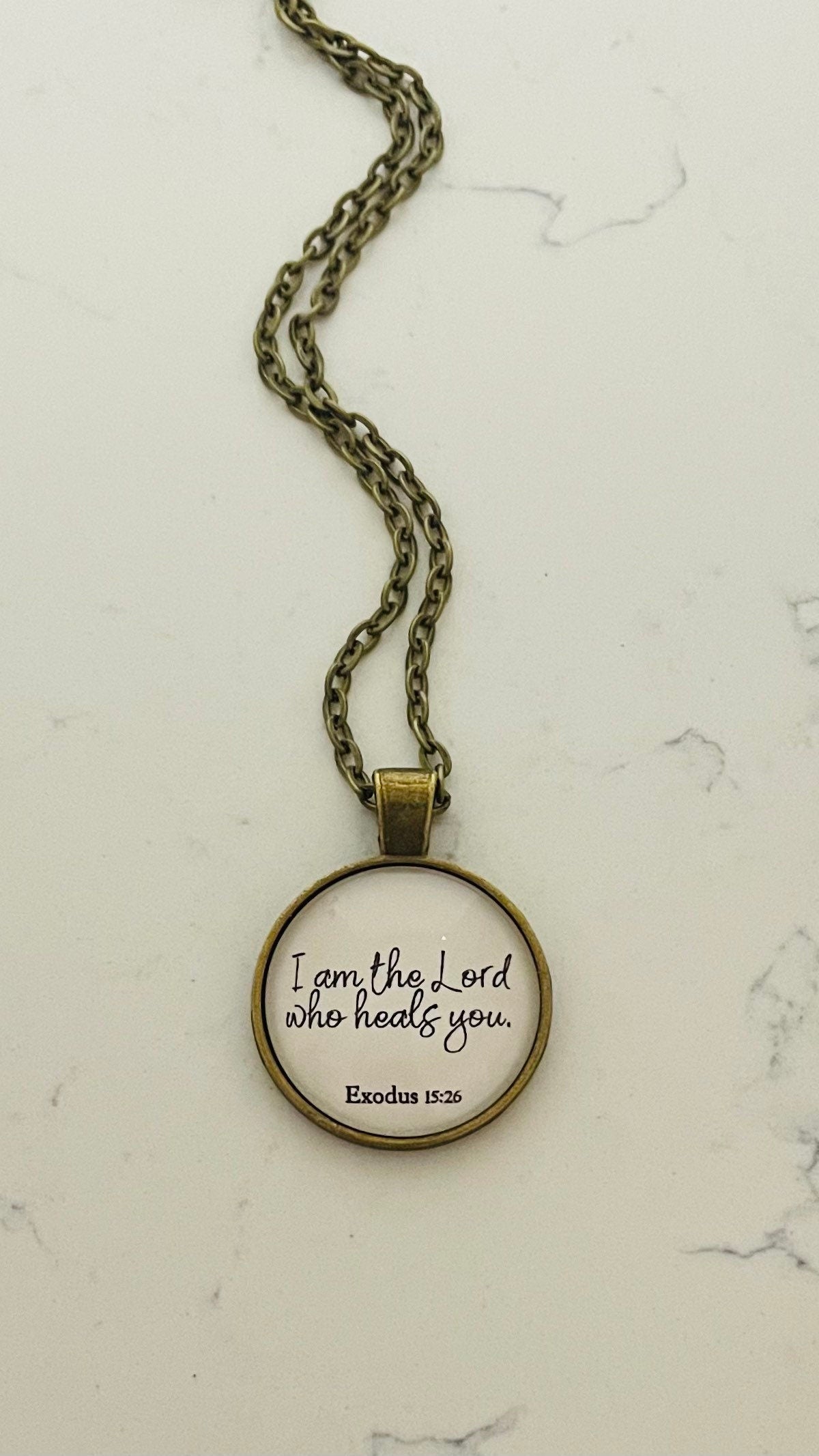 I am the Lord Who Heals You Necklace, Personalized Gift, Exodus 15:26, Bible Verse Necklace, Christian Jewelry, Custom Keychain, Inspiration