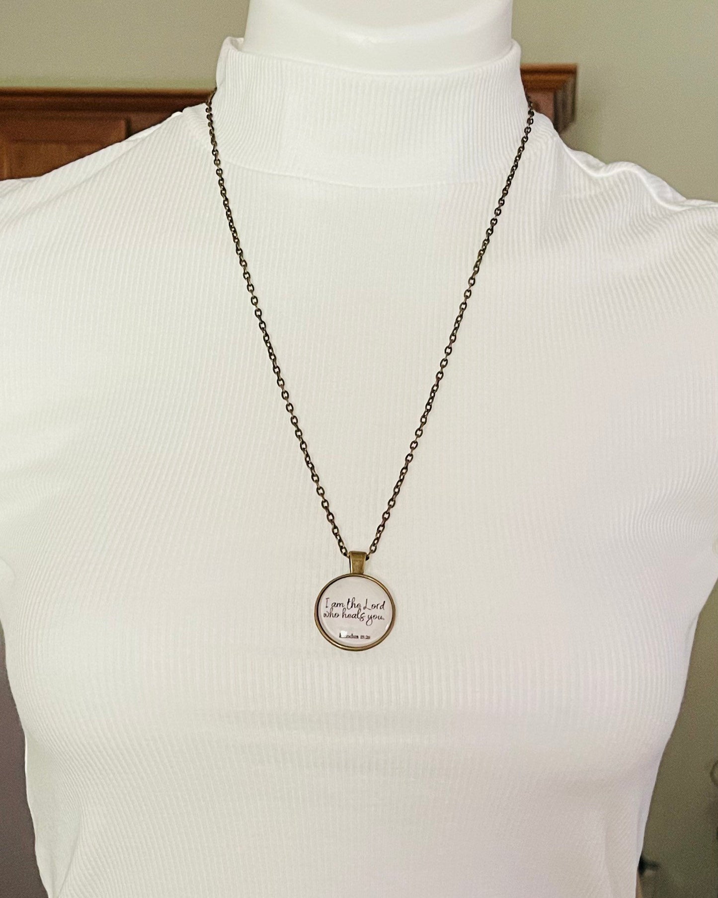 I am the Lord Who Heals You Necklace, Personalized Gift, Exodus 15:26, Bible Verse Necklace, Christian Jewelry, Custom Keychain, Inspiration