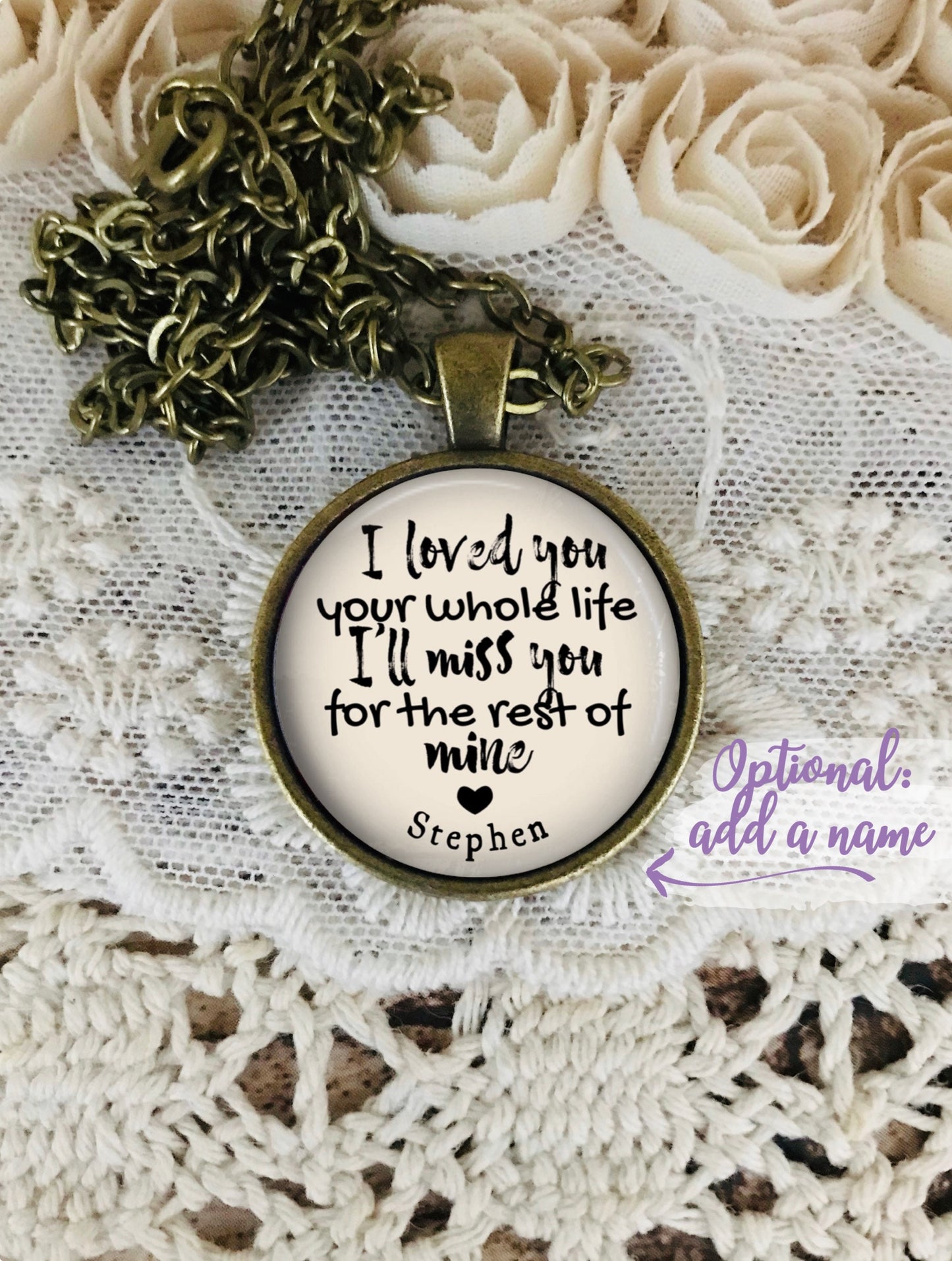 Memorial Necklace: Loss of Baby Sympathy Gift, Personalized Pendant