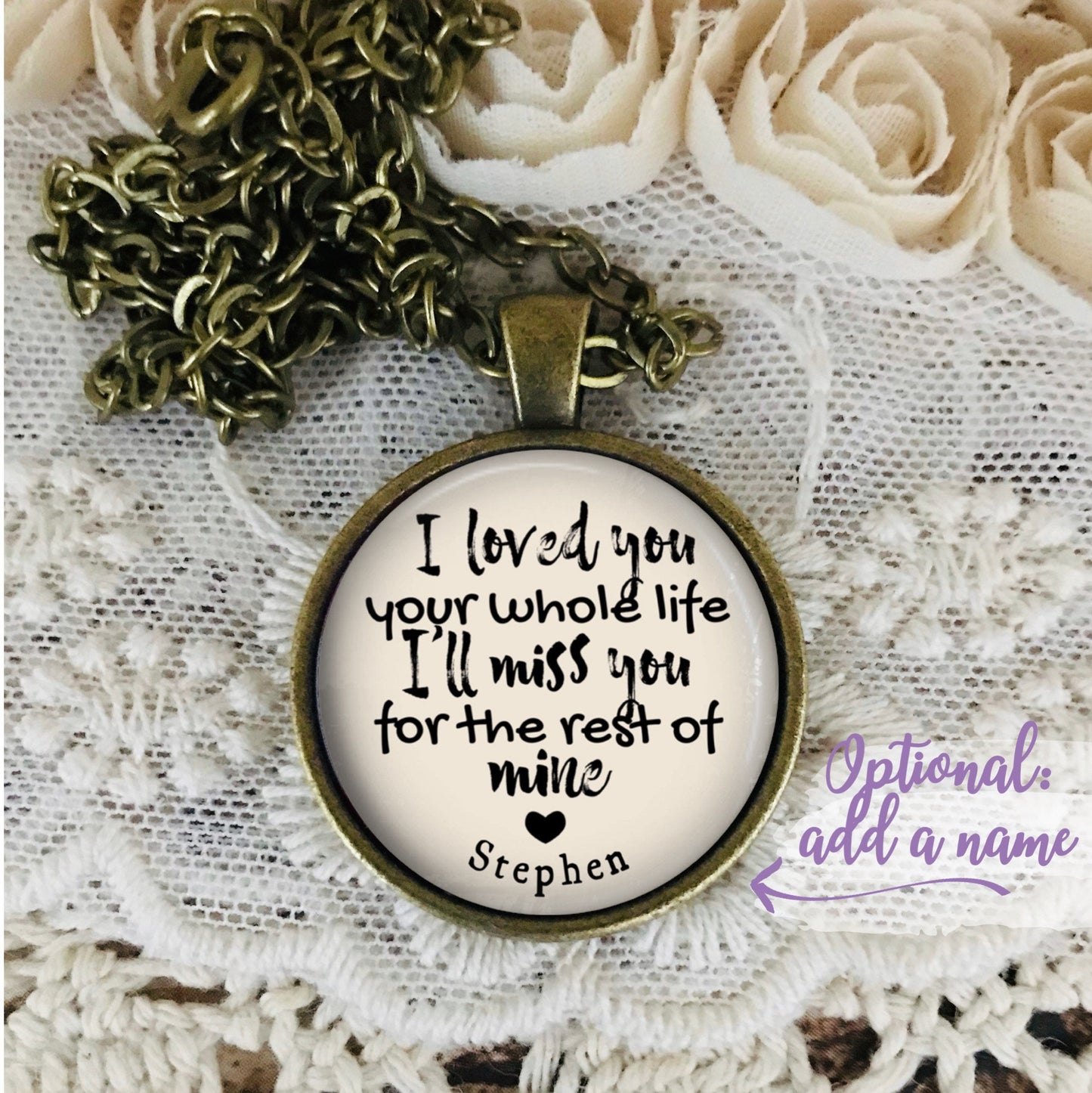 Memorial Necklace: Loss of Baby Sympathy Gift, Personalized Pendant