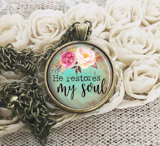 Personalized Psalm 23 Pendant Necklace: Christian Bible Verse Jewelry