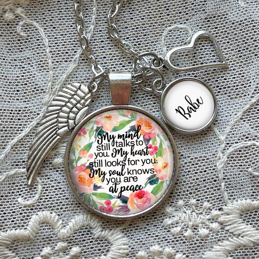 Loss of Husband Memorial Necklace, Death of Partner Sympathy Gift, Personalized Gift To Grieving Loved, My Mind Still Talks To You