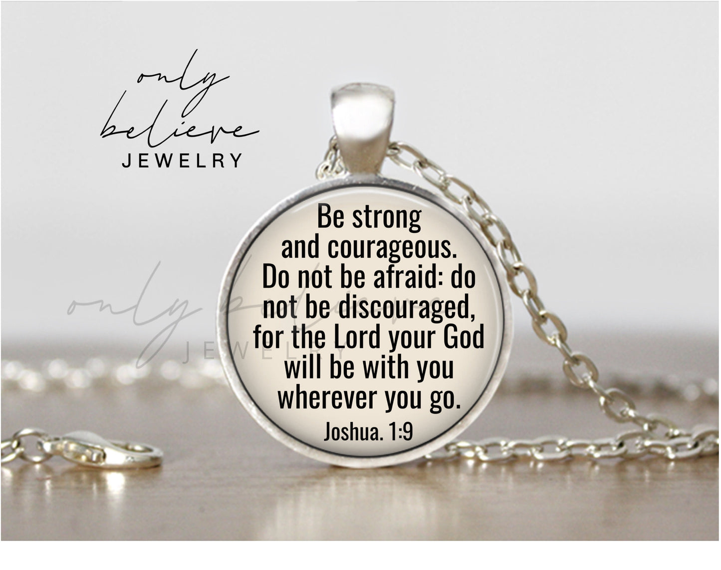 Do Not Be Afraid Necklace, Bible Verse Necklace, Strong Corageous, Joshua 1:9, Personalized Gift, Christian Gift, Inspirational Quote