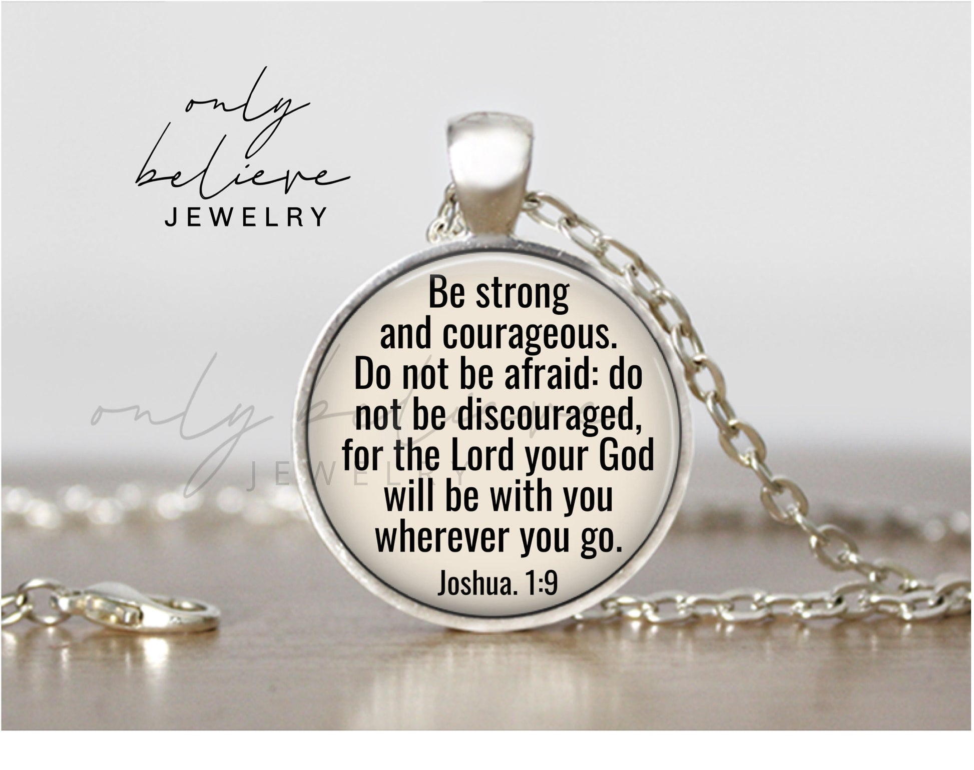 Do Not Be Afraid Necklace, Bible Verse Necklace, Strong Corageous, Joshua 1:9, Personalized Gift, Christian Gift, Inspirational Quote
