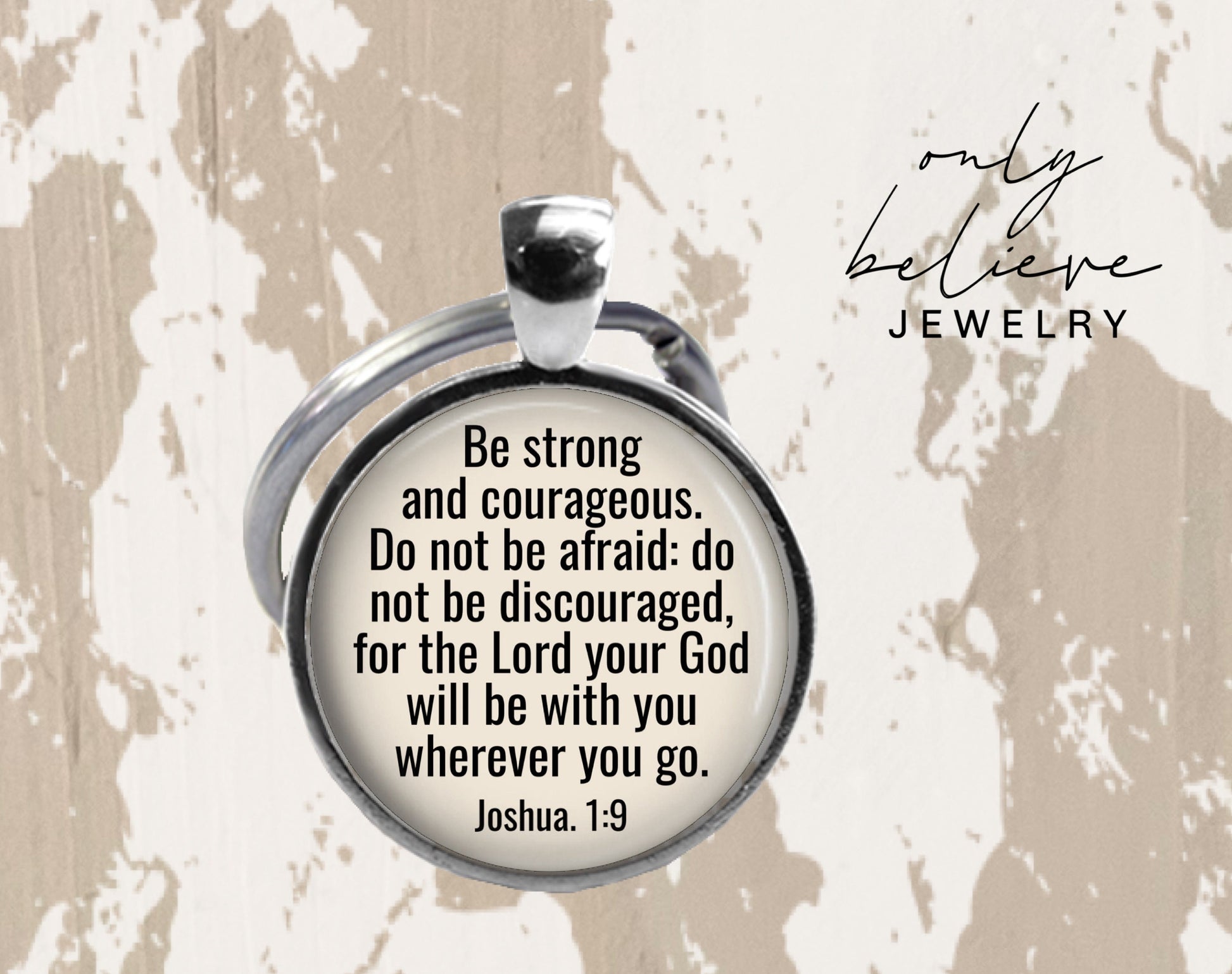 Do Not Be Afraid Necklace, Bible Verse Necklace, Strong Corageous, Joshua 1:9, Personalized Gift, Christian Gift, Inspirational Quote