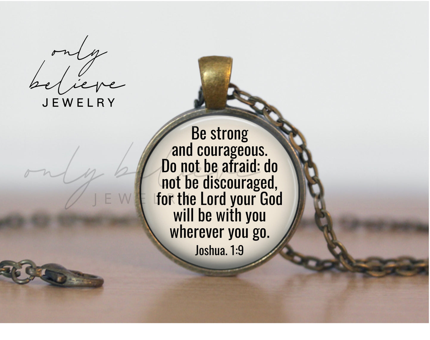 Do Not Be Afraid Necklace, Bible Verse Necklace, Strong Corageous, Joshua 1:9, Personalized Gift, Christian Gift, Inspirational Quote