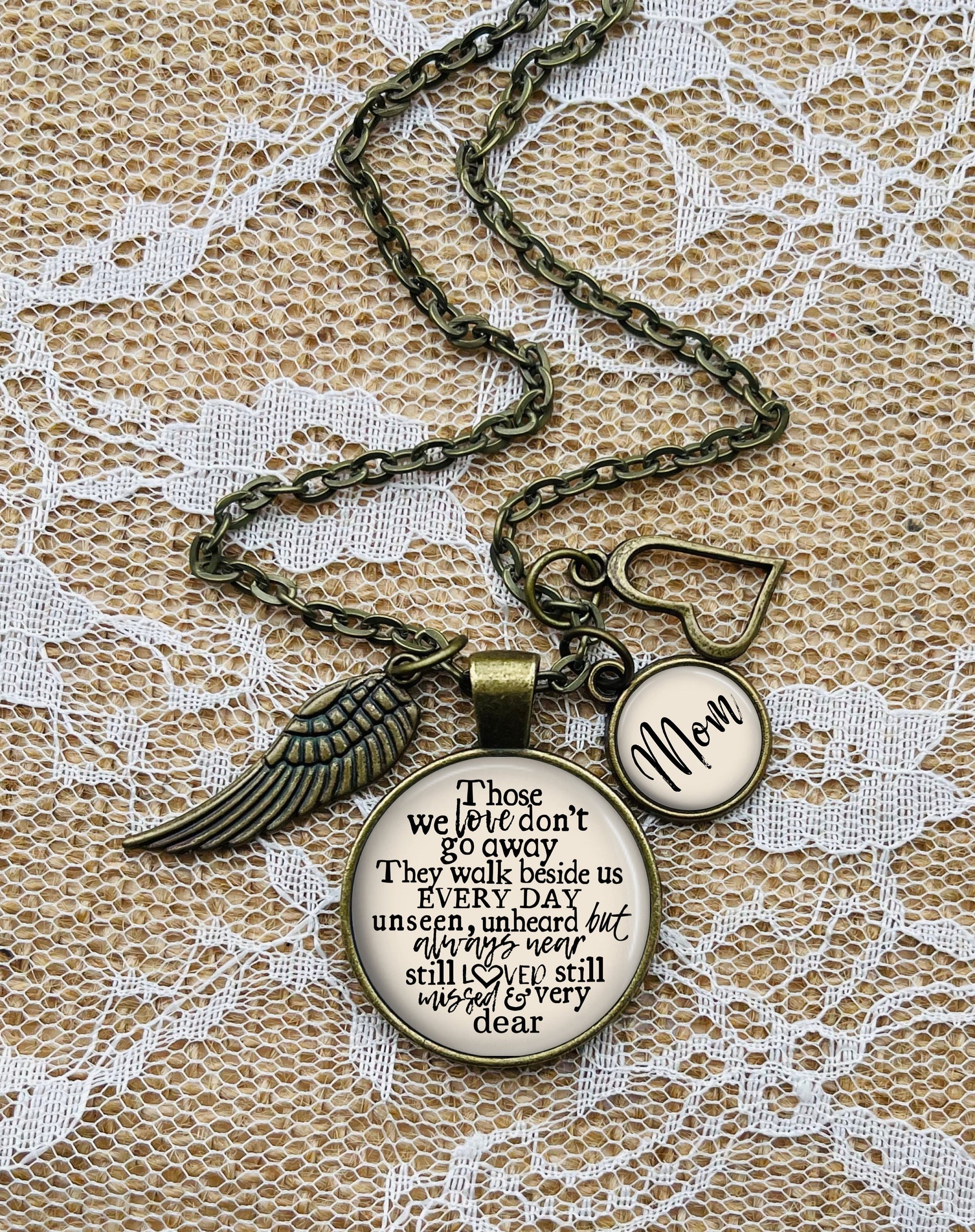 Personalized Memorial Necklace: Angel Wing Charm, Custom Name - Grief Gift