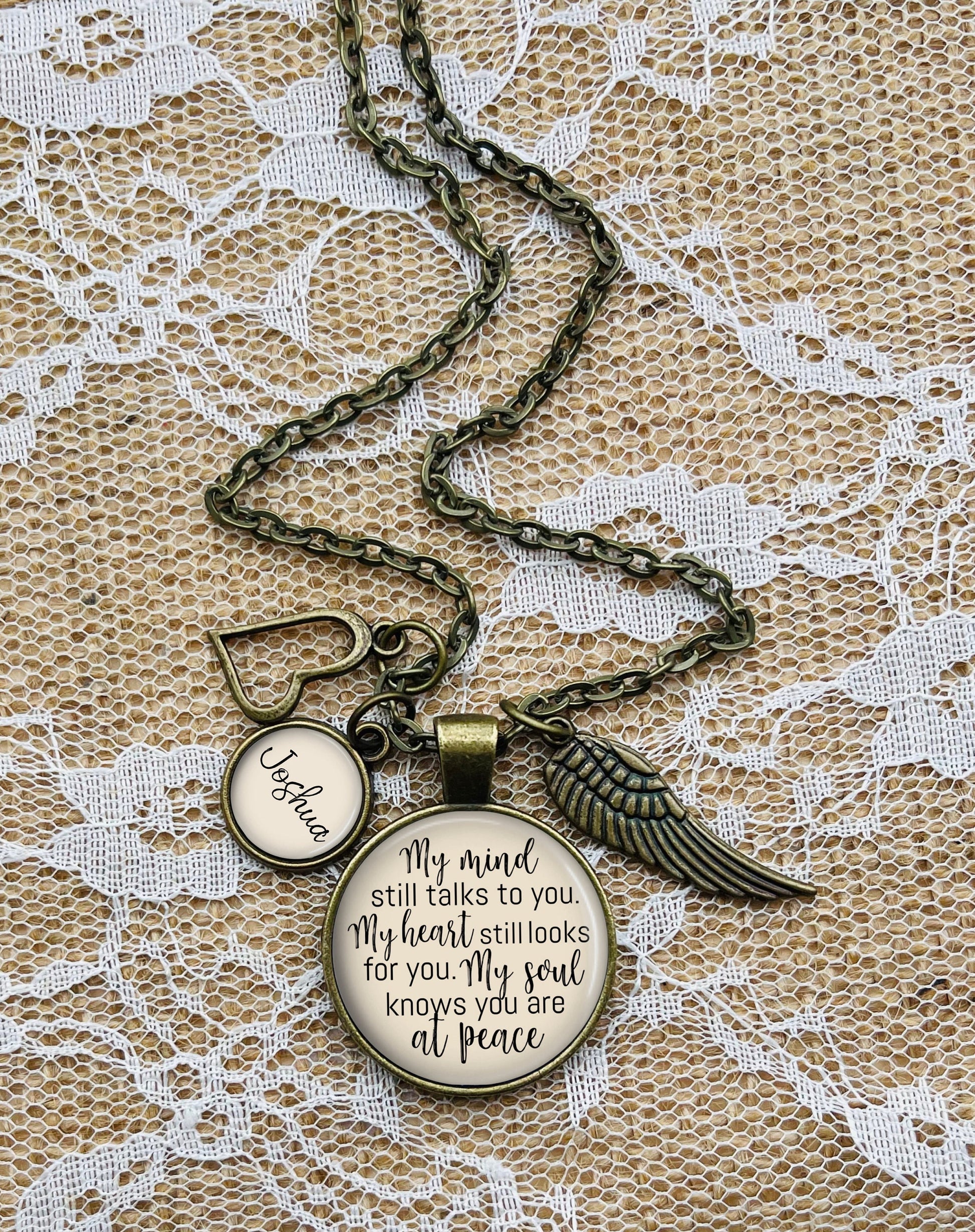 Personalized Memorial Necklace: Loss of Son or Daughter, Sympathy Gift