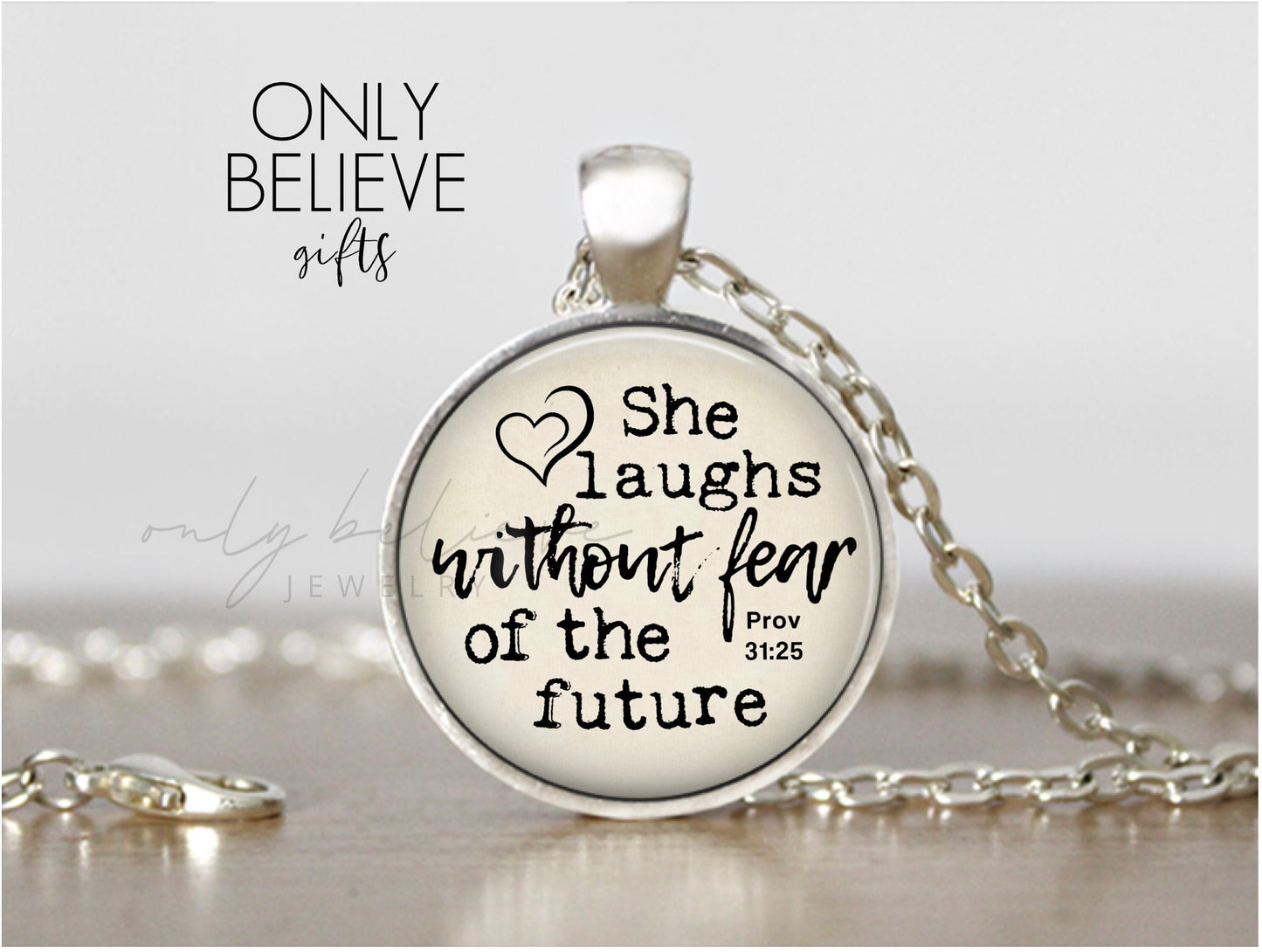 Proverbs 31 Woman Necklace: Bible Verse Pendant, Inspirational Gift