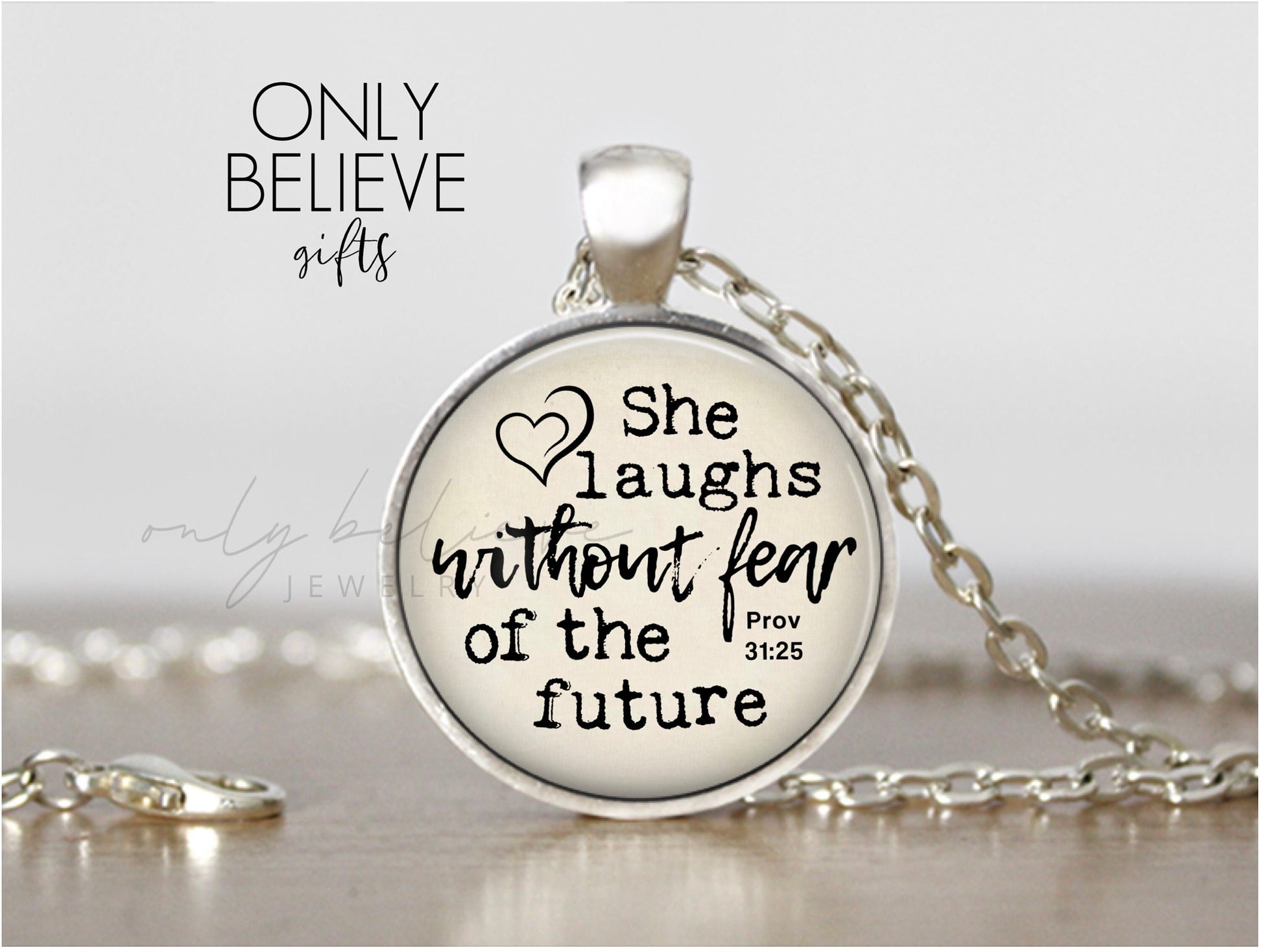 Proverbs 31 Woman Necklace: Bible Verse Pendant, Inspirational Gift