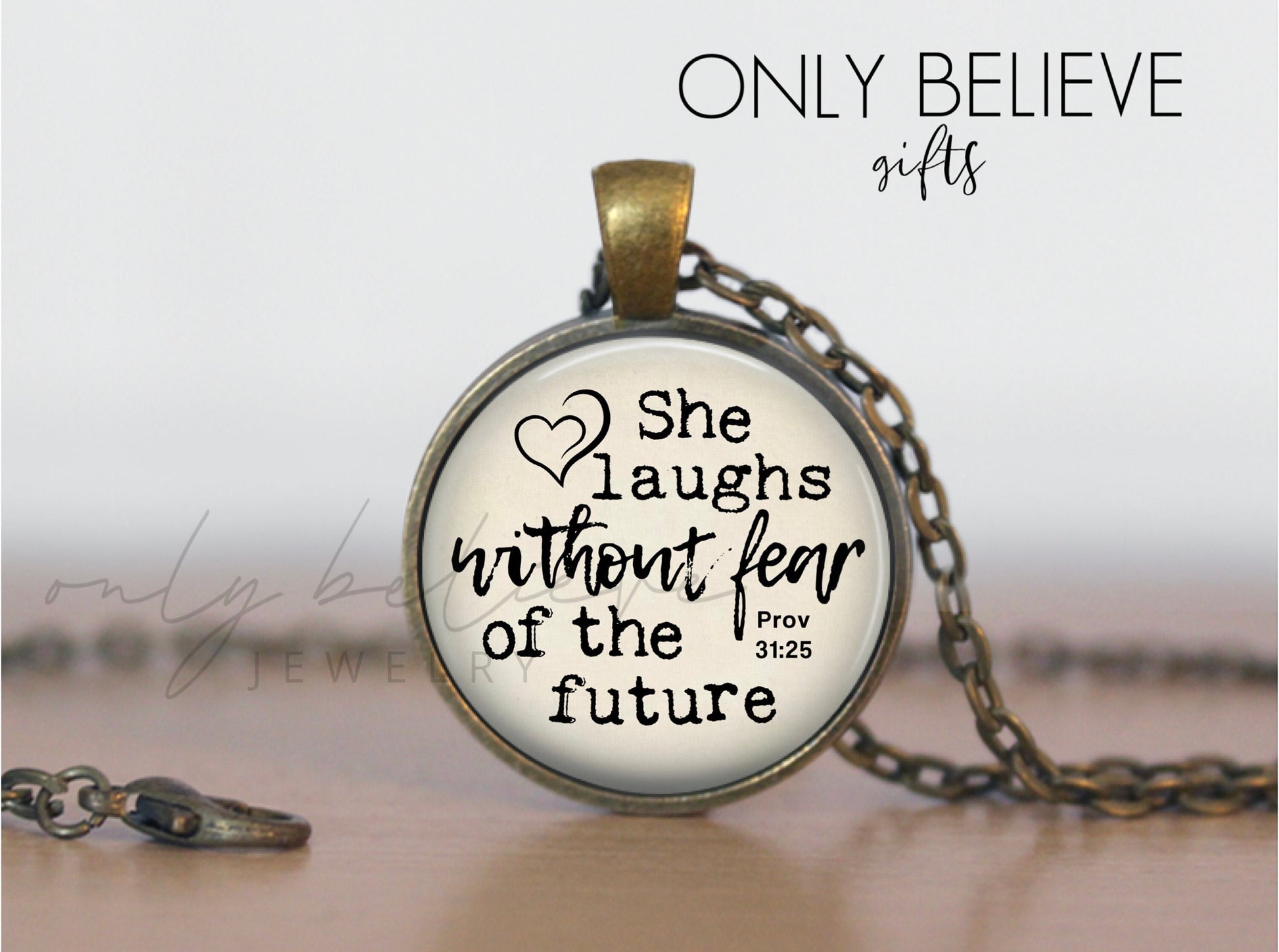 Proverbs 31 Woman Necklace: Bible Verse Pendant, Inspirational Gift