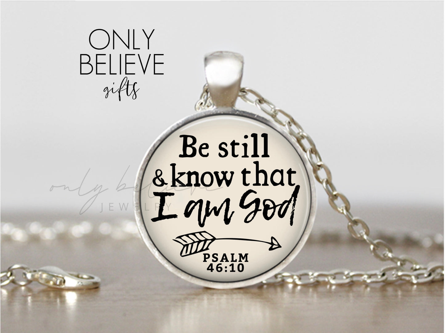 Be Still Necklace, Psalm 46:10, Bible Verse Necklace, Personalized Gift, Inspirational Gift, Be Still And Know, Christian Jewelry, Keychain