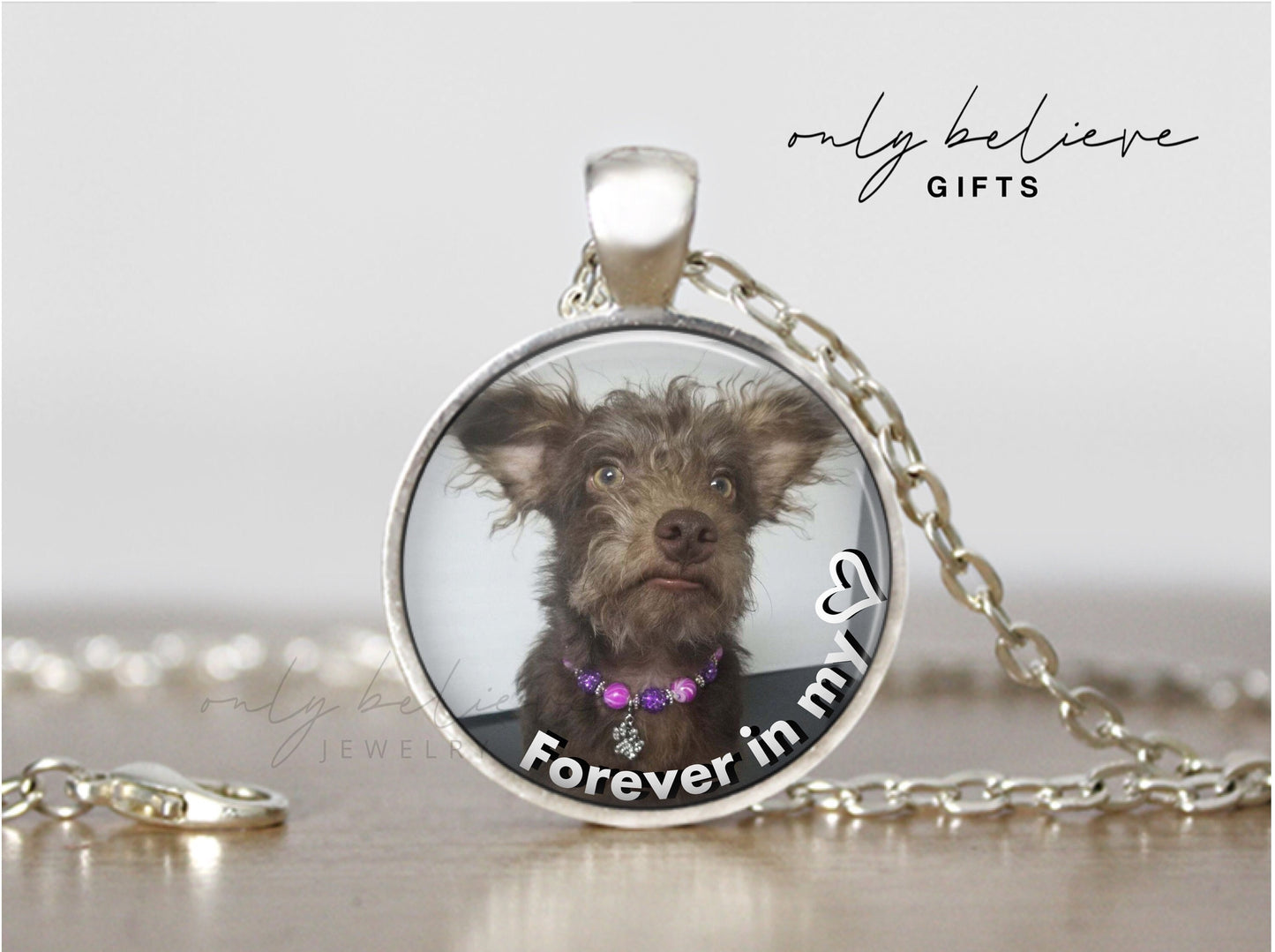 Custom Pet Photo Pendant: Memorial Dog Cat Necklace