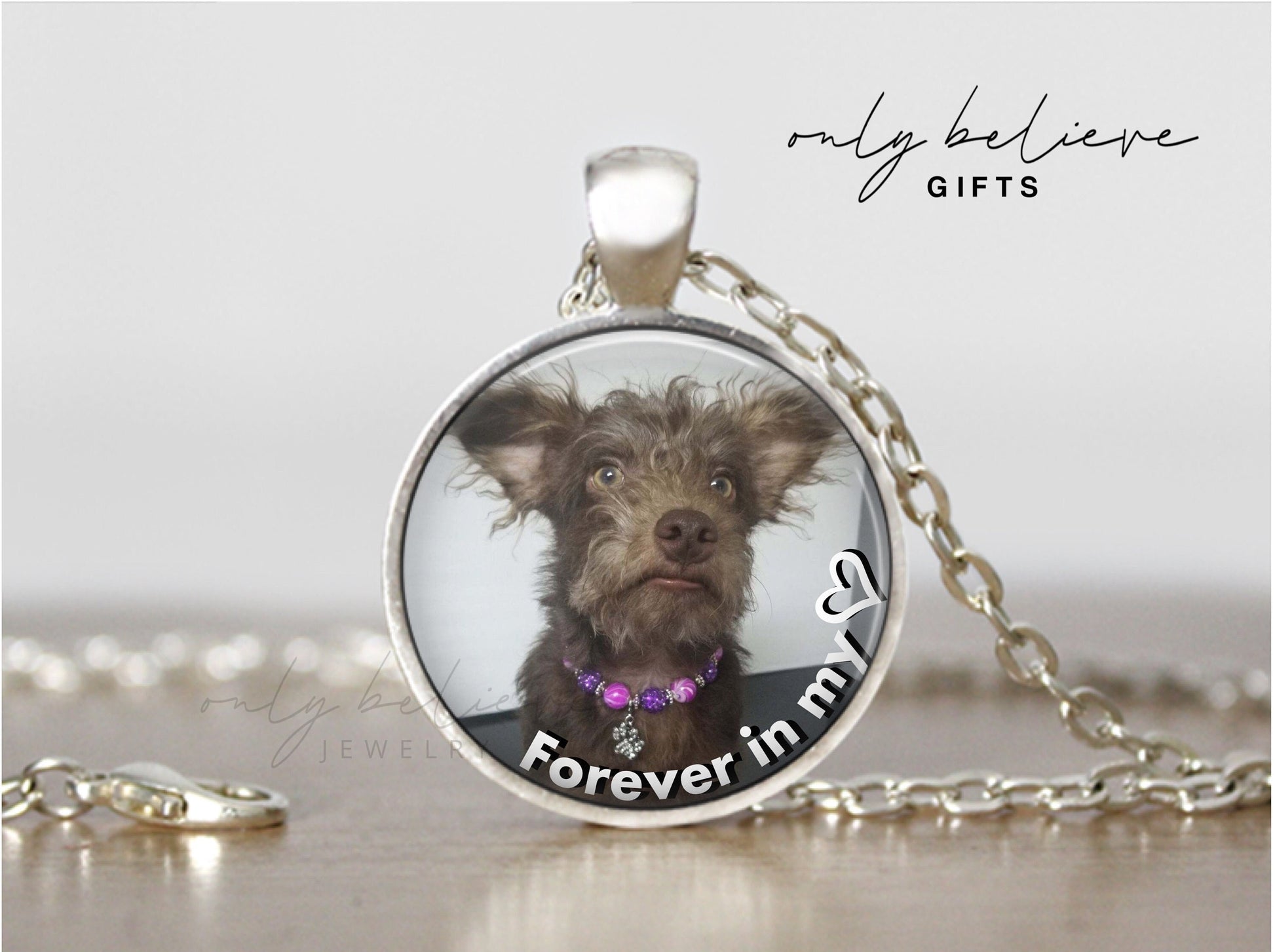 Custom Pet Photo Pendant: Memorial Dog Cat Necklace