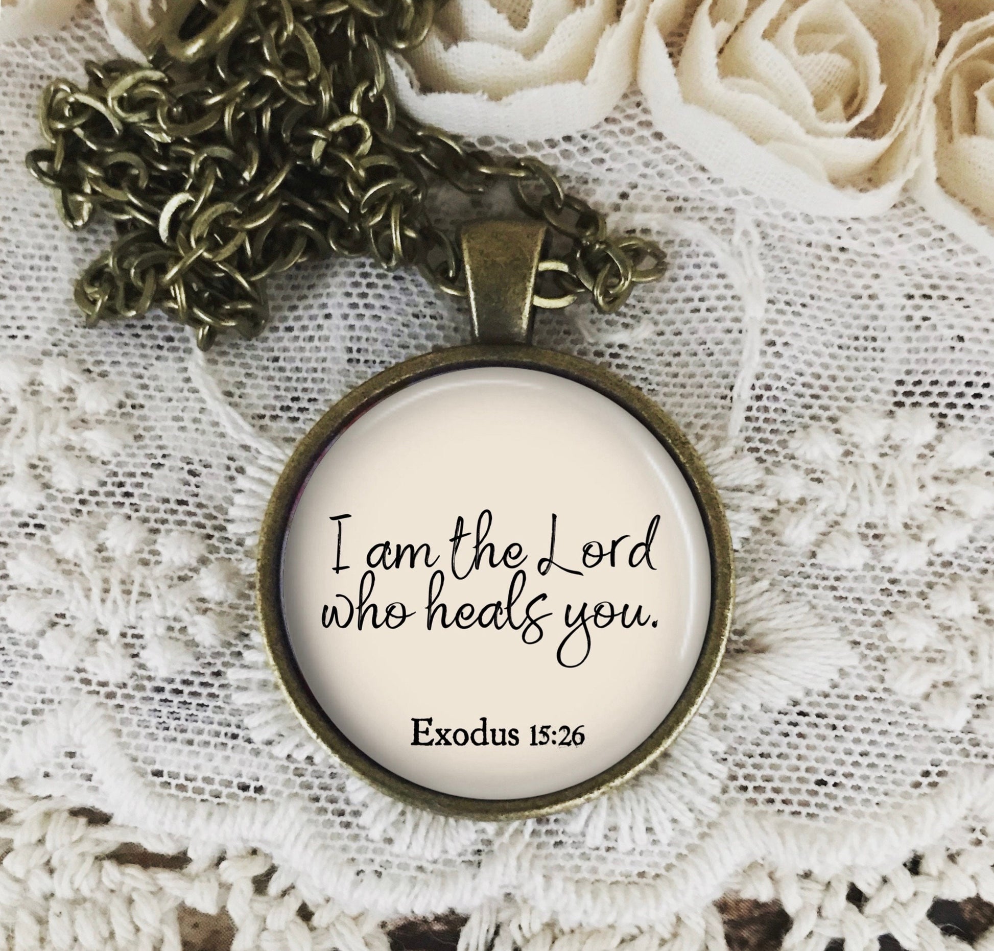 I am the Lord Who Heals You Necklace, Personalized Gift, Exodus 15:26, Bible Verse Necklace, Christian Jewelry, Custom Keychain, Inspiration